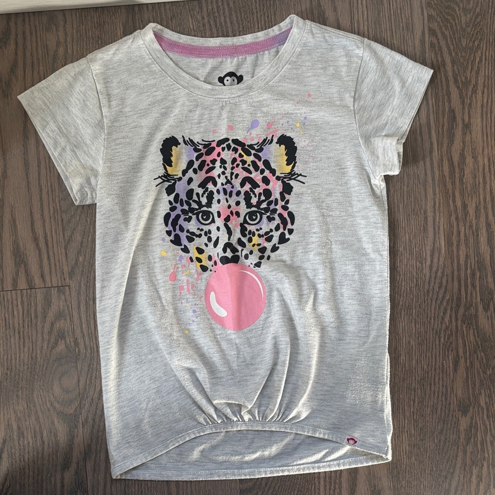 Appaman Gray Leopard Graphic Tee with Pink Accents